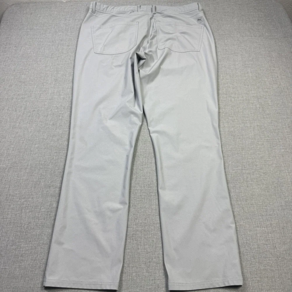 Puma Golf Chino Pants Mens 38x32 Gray Flat Front Straight Leg Performance
